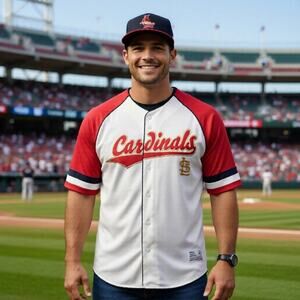 St. Louis Cardinals MLB True Fan Jersey Men’s Medium M Embroidered Red White